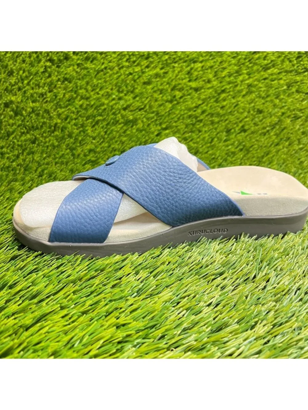 Kuru Breeze Womens Size 8 Blue Beach Walking Outdoor Leather Slide Sandals